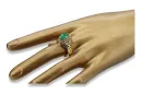 Emerald 14K Yellow gold Ring Vintage style vrc030y